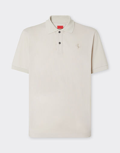 Ferrari 跃马棉质珠地 Polo 衫 石膏 47822f