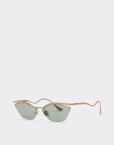 Ferrari Ferrari sunglasses in shiny gold-colored titanium with dark green lenses Oro LA0KVf