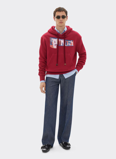 Hoodie with color block logo print Ferrari Hoodie with color block logo print Cherry 22835f