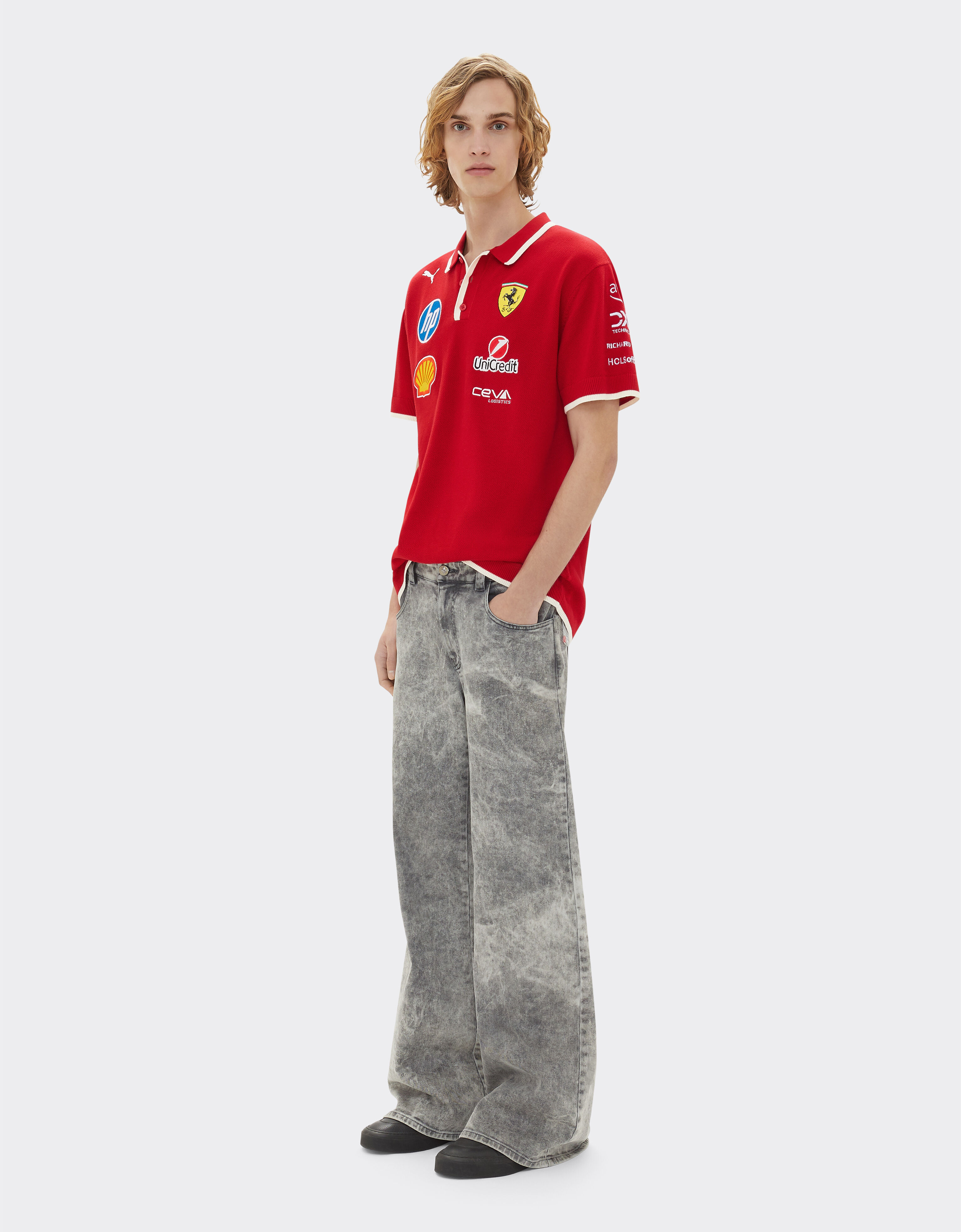 Ferrari Puma 与 Scuderia Ferrari HP 合作款上海特别版 Polo 衫 红色 LA04Jf