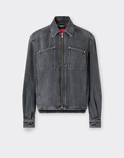 Ferrari Dark marbled denim jacket Granite Gray 49945f