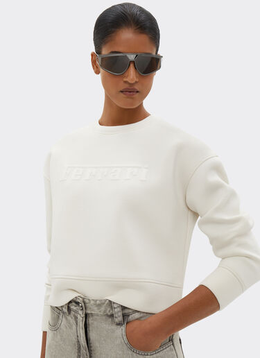 Ferrari Scuba sweatshirt with Ferrari logo Ivory 20520f
