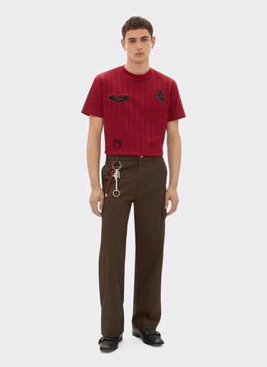Ferrari 法拉利徽标有机棉 T 恤 玫瑰红 51023f