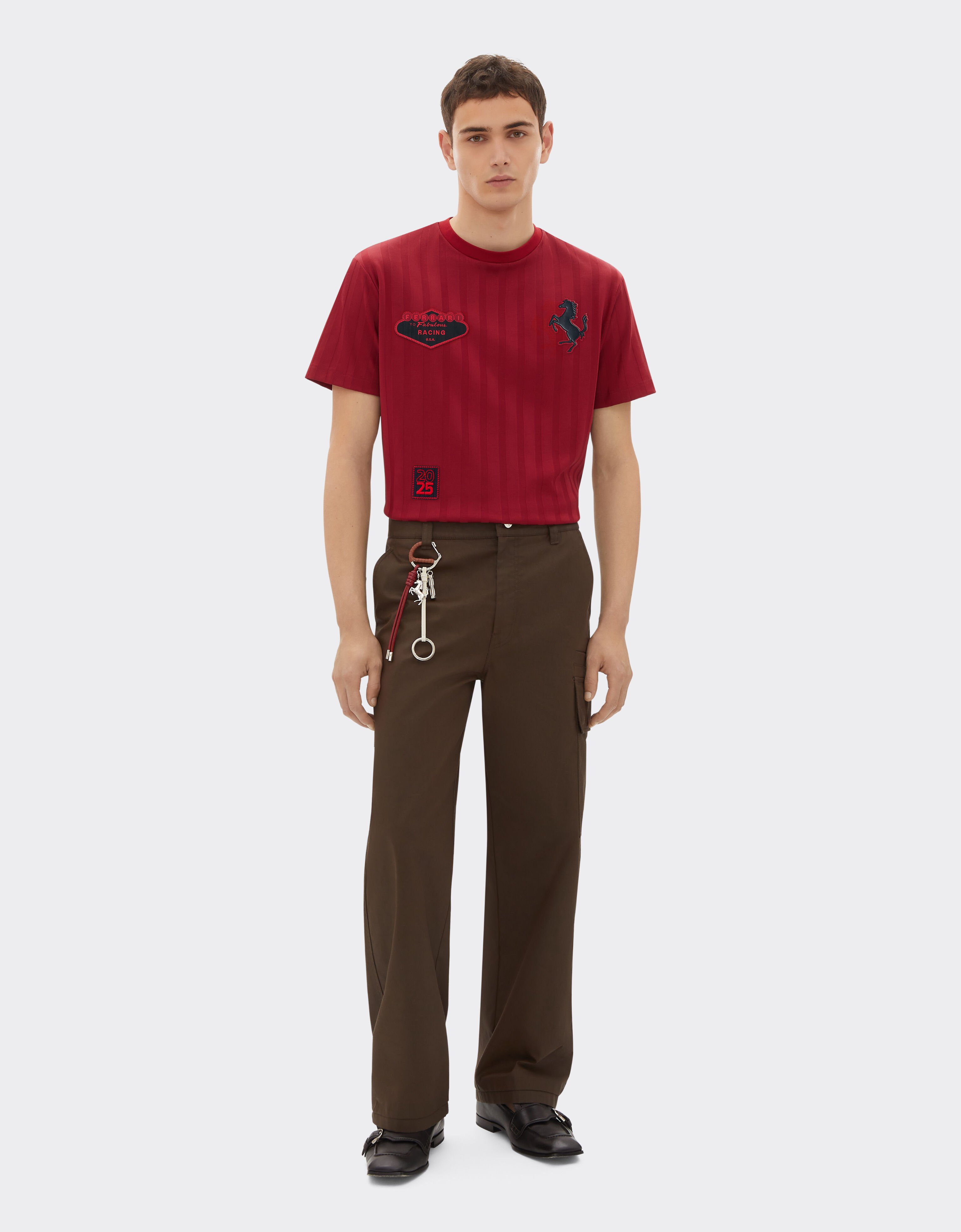 Ferrari 法拉利徽标有机棉 T 恤 玫瑰红 51023f