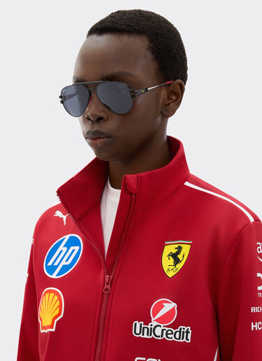 Ferrari 雷朋与法拉利车队合作款 RB3762M 深灰色镜片黑色金属太阳镜 黑色 LA01Af