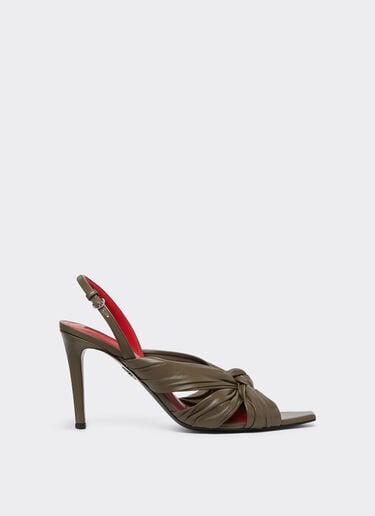 Ferrari 皮革后系带凉鞋 Khaki Green 50779f