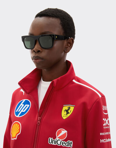 Ferrari 雷朋与法拉利车队合作款 RB2217M 深绿色镜片黑色醋酸纤维太阳镜 黑色 LA01Kf
