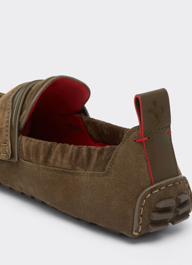 Ferrari 纳帕皮革驾车鞋 Khaki Green 50772f