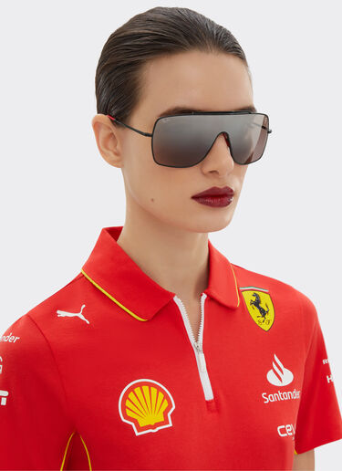 Ferrari 雷朋与法拉利车队合作款 RB3697MF 银色镜面紫色渐变镜片黑色金属太阳镜 黑色 F1504f