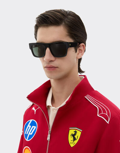 Ferrari 雷朋与法拉利车队合作款 RB2217M 深绿色镜片黑色醋酸纤维太阳镜 黑色 LA01Kf