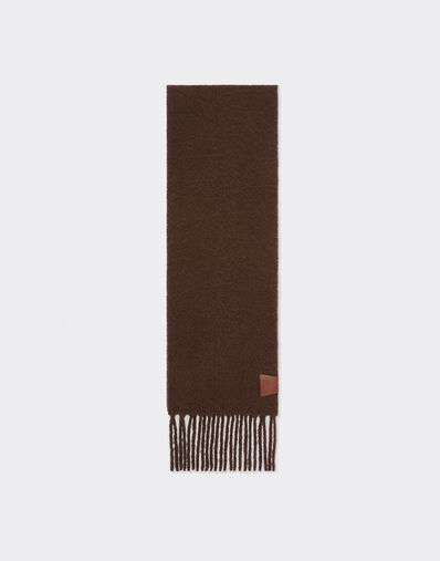 Ferrari Alpaca scarf with Ferrari label Dark brown 22714f