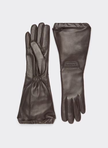 Ferrari Long Nappa leather driving gloves Dark brown 22712f