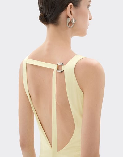 Ferrari Long stretch satin dress Iris Yellow 49931f