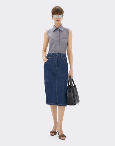 Ferrari Alcantara® 细节丹宁中长裙 Blu Denim CDWSK0006DCO0014f