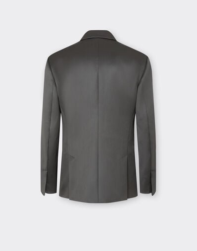 Ferrari Double-breasted Blazer in Cinzata Wool Satin Grafite CWMJK0014WWO0020f