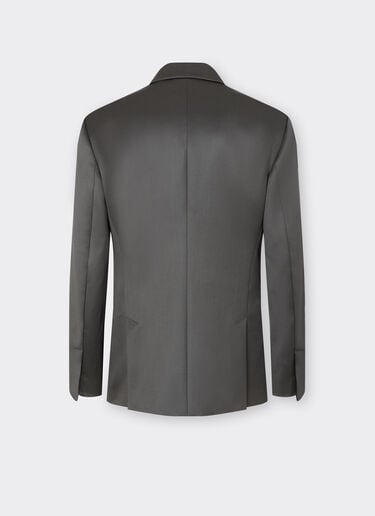Ferrari Double-breasted Blazer in Cinzata Wool Satin Grafite CWMJK0014WWO0020f