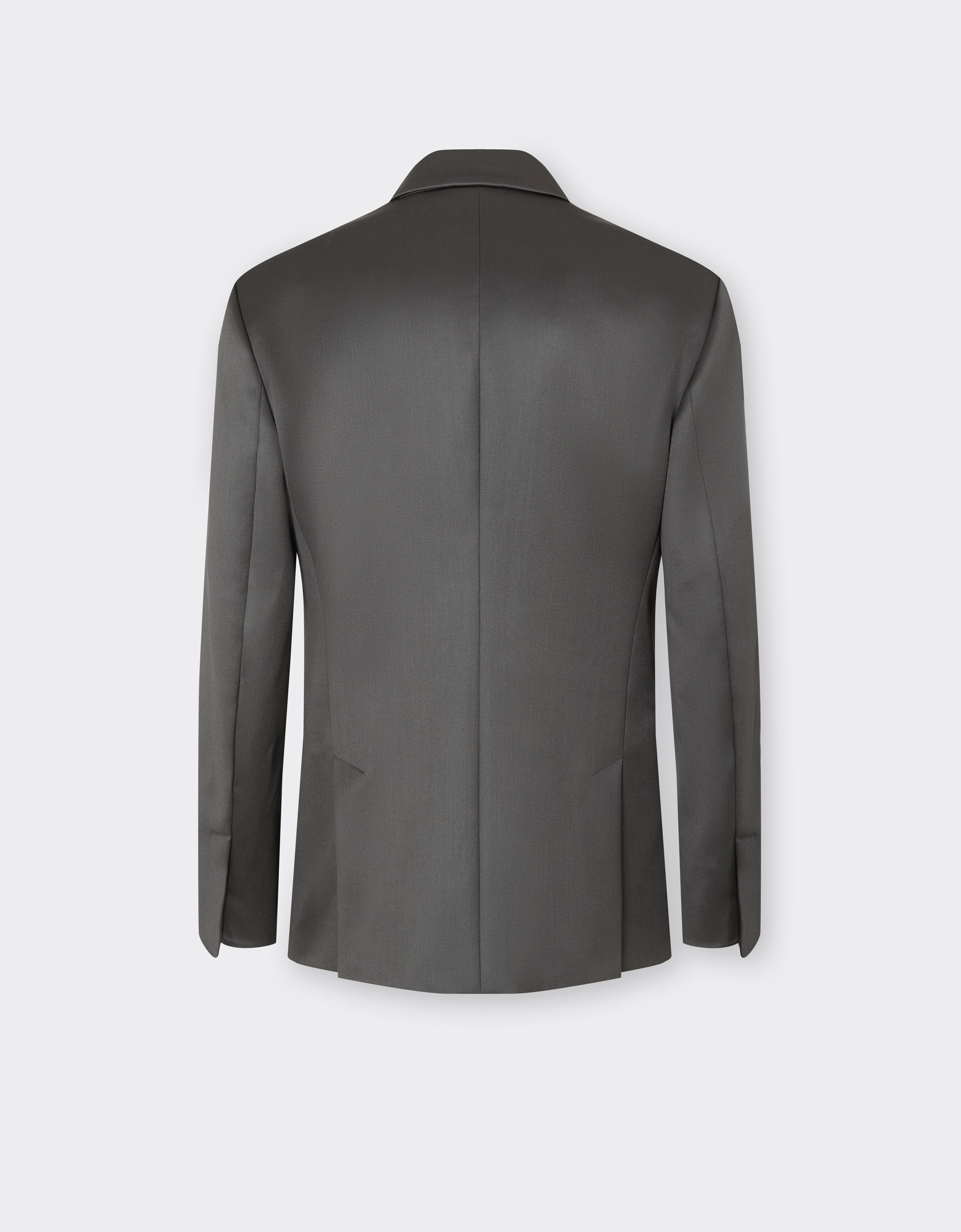 Ferrari Double-breasted Blazer in Cinzata Wool Satin Grafite CWMJK0014WWO0020f