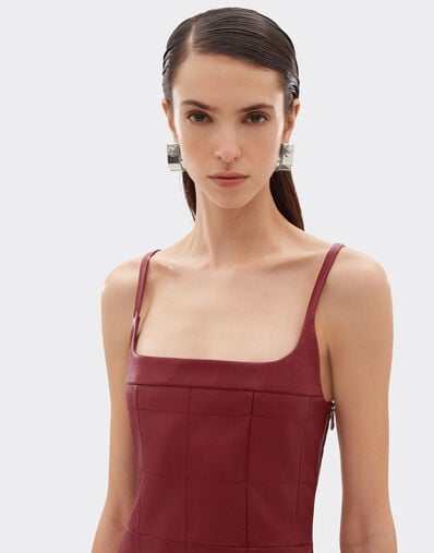 Ferrari Midi dress in deer-effect nappa leather Maison Red 49913f