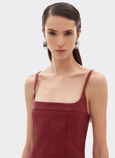 Ferrari Midi dress in deer-effect nappa leather Maison Red 49913f
