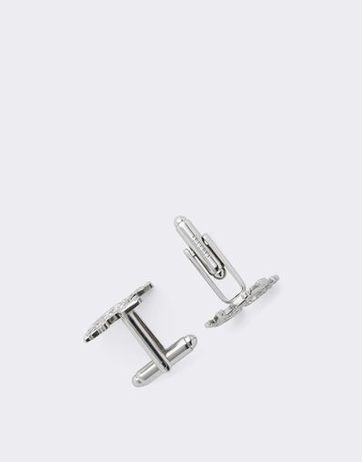 Ferrari Prancing Horse Rhinestone Cufflinks Silver CGMCF0002JU00005f