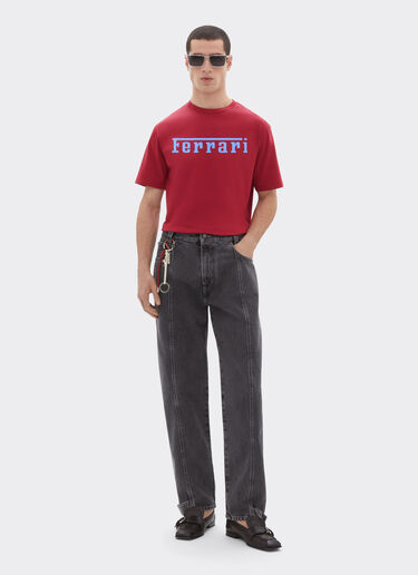Ferrari Cotton T-shirt with Ferrari logo Rosso Maison 51037f