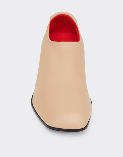 Ferrari Glossy Leather Mules with Square Heel Panna CSWML0006XL00032f