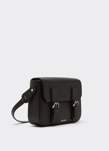 Ferrari Messenger bag in grenade leather Marrone Scuro 50583f
