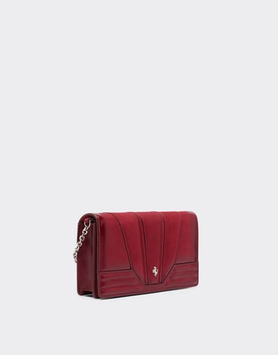 Ferrari  Ferrari GT wallet in shaded nubuck with chain shoulder strap Maison Red 50395f
