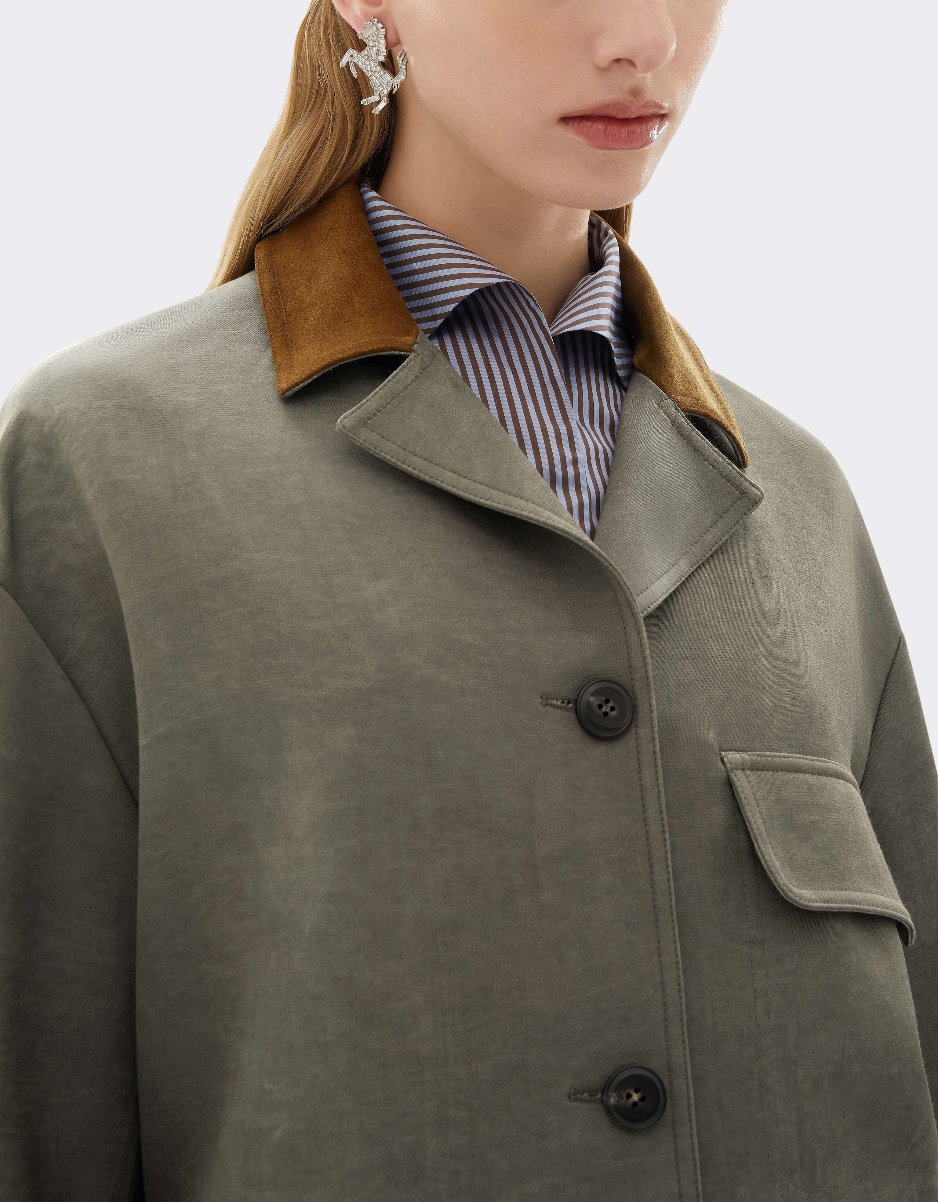 Ferrari Chaqueta de cady de viscosa con efecto lavado Olive green CWWJK0004WVI0005f