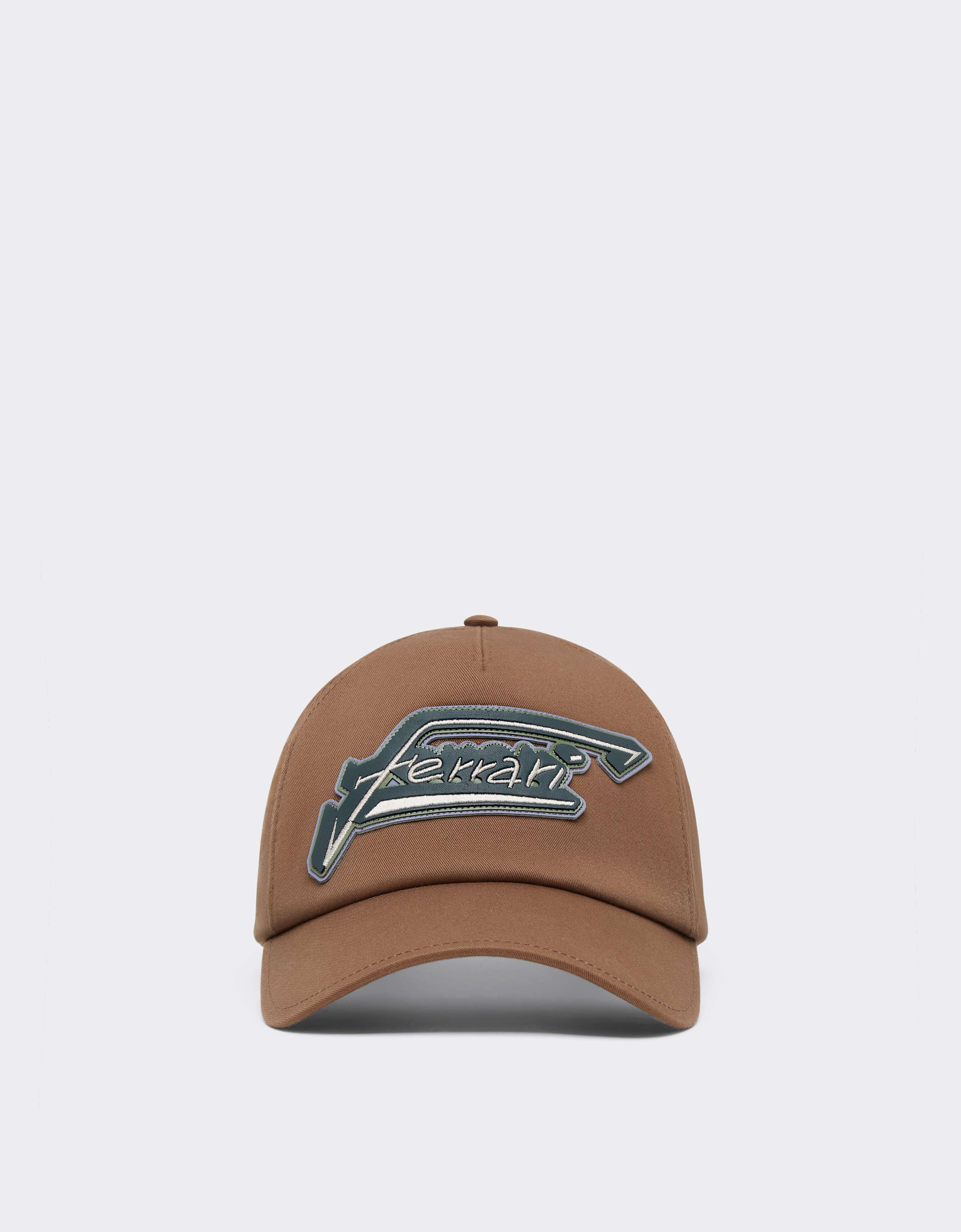 Baseball Cap with Applied Ferrari Logo Ferrari Baseball Cap with Applied Ferrari Logo Caffè CANCP0043WCO0004f