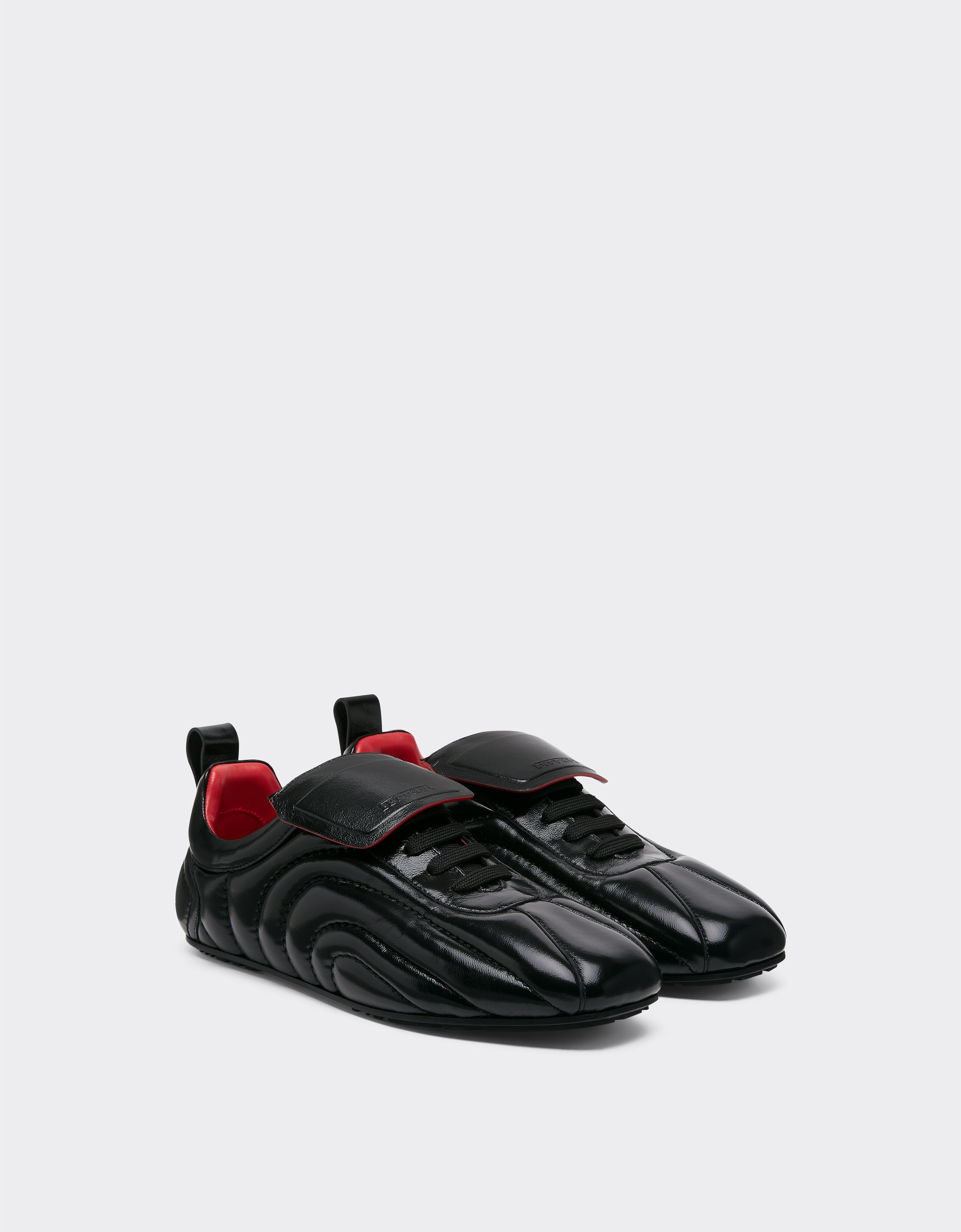 Ferrari 湿水效果皮革跑步运动鞋 黑色 49403f
