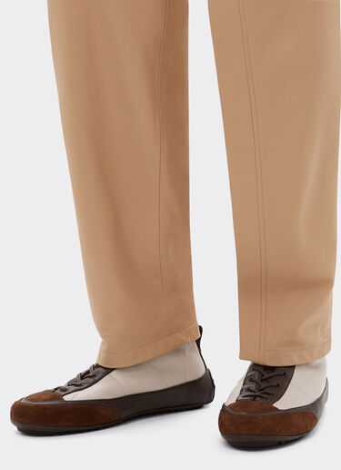 Nappa leather, suede and stretch fabric high-top driver sneaker Ferrari Nappa leather, suede and stretch fabric high-top driver sneaker Beige 22735f
