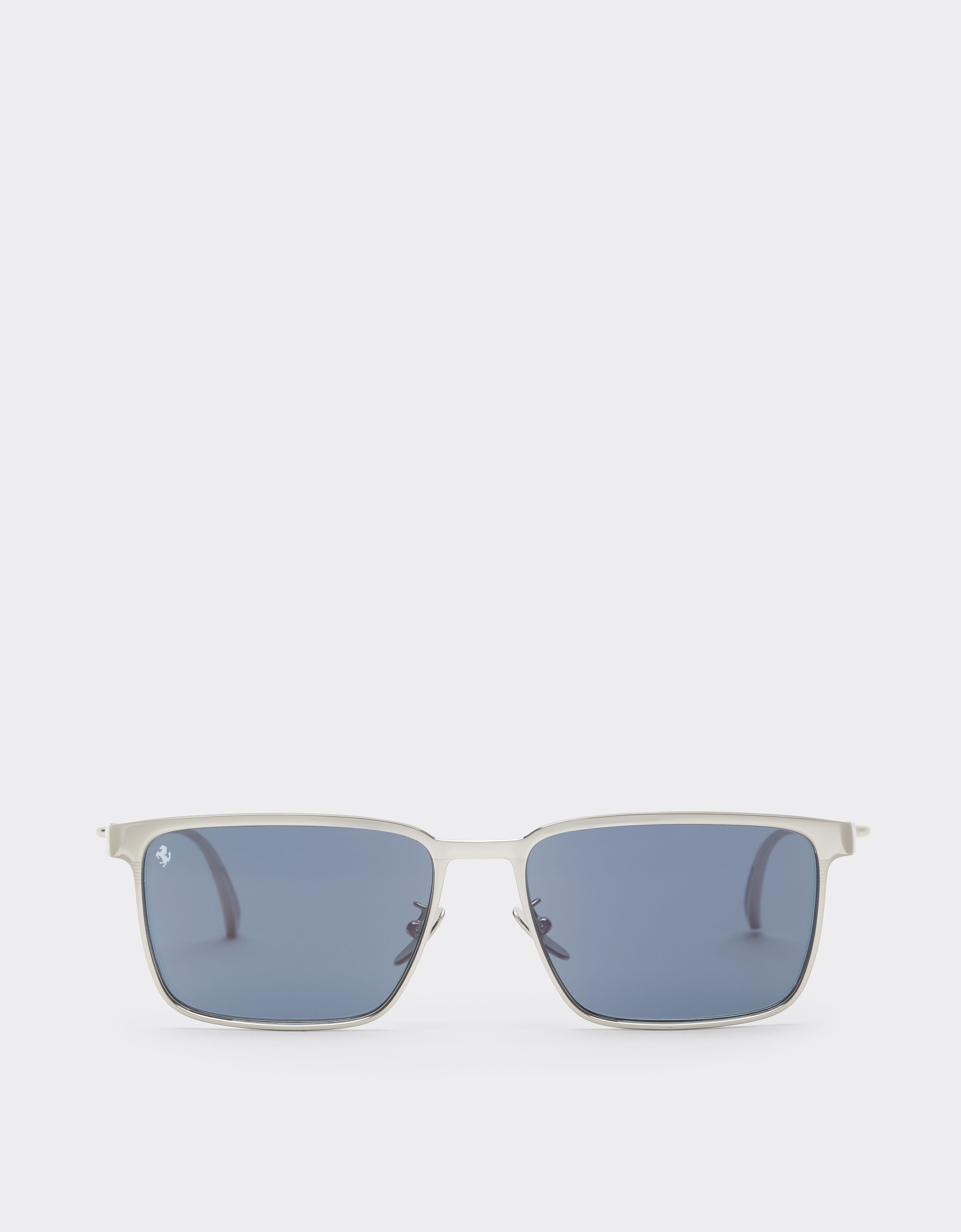 Ferrari Ferrari sunglasses in  matte silver metal  with blue crystal lenses Silver LA0LFf