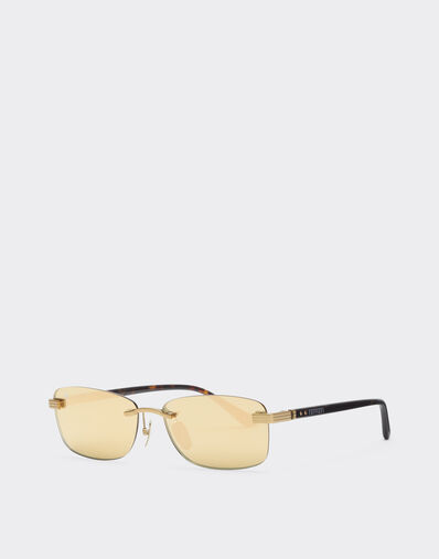 Ferrari Ferrari sunglasses in matte gold titanium and acetate with transparent gold mirrored lenses Oro LA0L9f