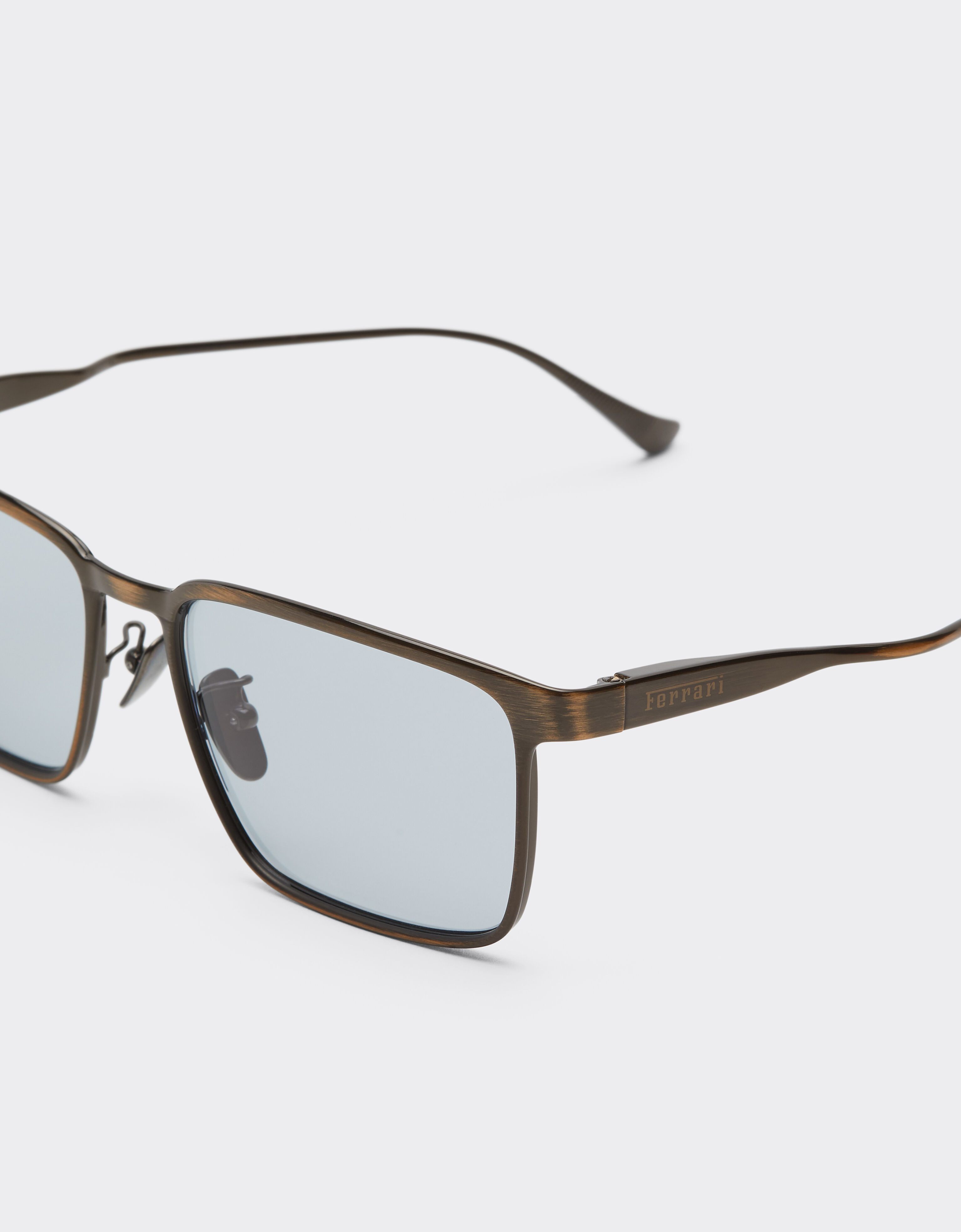 Ferrari Ferrari sunglasses in  brushed gray/brownmetal  with light gray crystal lenses Grey LA0LEf