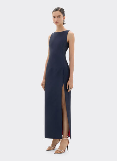 Ferrari Long dress in technical gabardine Ultramarine 49920f