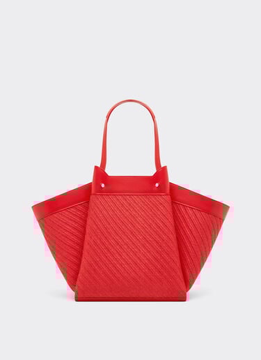 Ferrari Raffia and leather tote bag Rosso Dino 49110f