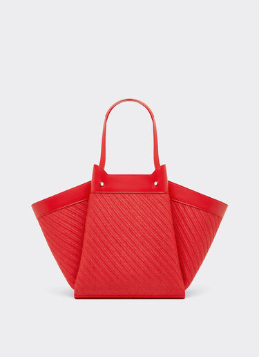 Raffia and leather tote bag Ferrari Raffia and leather tote bag Rosso Dino 49110f
