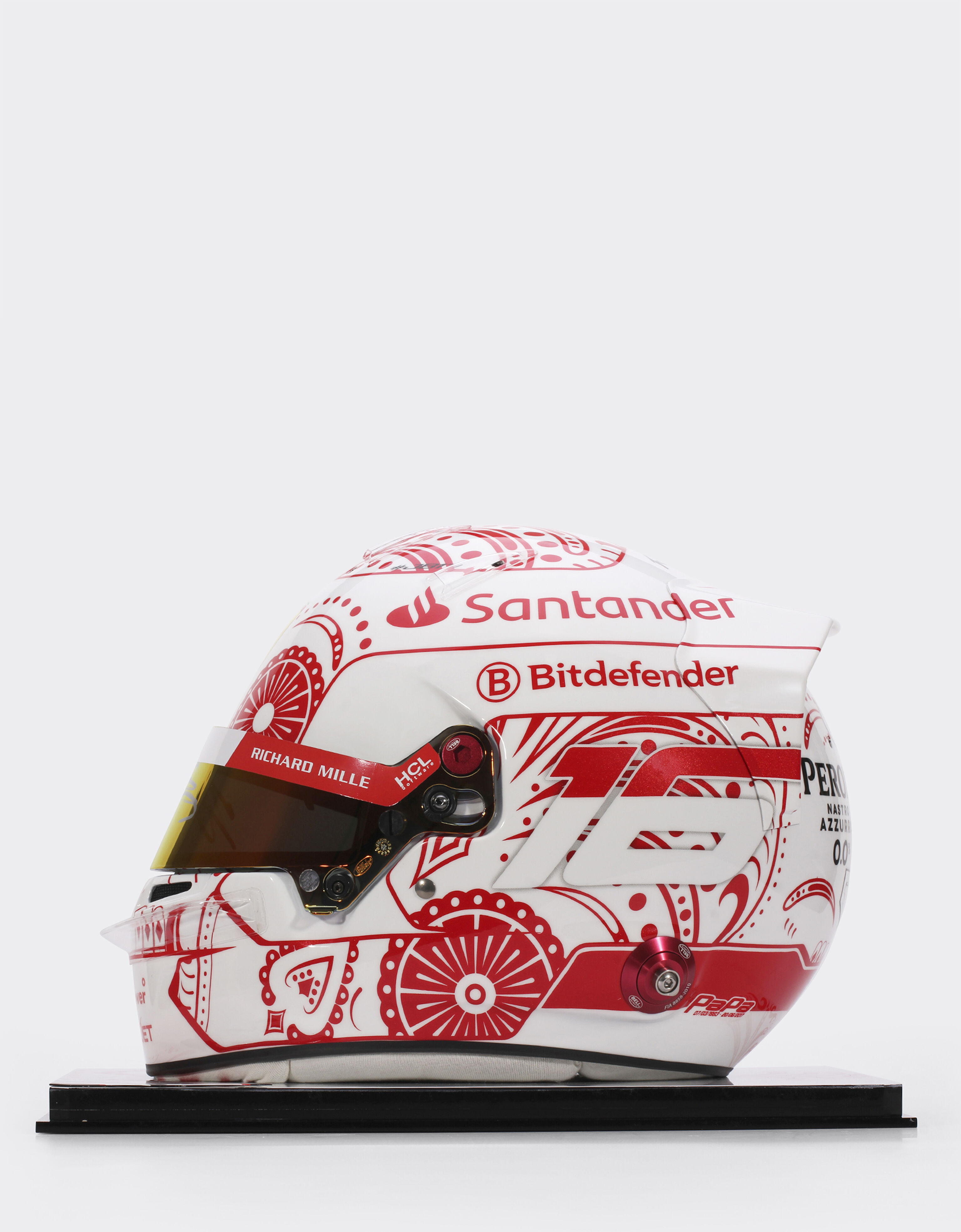 Ferrari 1:1比例 Charles Leclerc 亲笔签名墨西哥2024特别版头盔 赛车红 LA00Hf