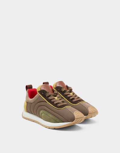 Ferrari Sneaker in suede, nappa leather, and waxed nylon Ebony 49886f