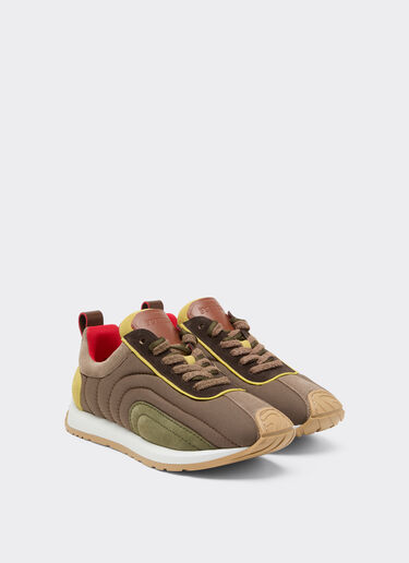 Ferrari Sneaker in suede, nappa leather, and waxed nylon Ebony 49886f