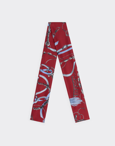 Ferrari 法拉利 Closet 印花真丝斜纹 Shelley 围巾 Maison Red 50612f