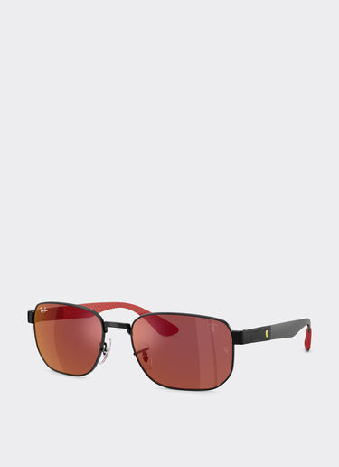 Ferrari Ray-Ban for Scuderia Ferrari RB8329M in black metal with dark red mirrored brown lenses Nero LA0JWf