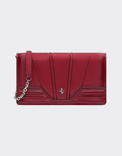 Ferrari  Ferrari GT wallet in shaded nubuck with chain shoulder strap Maison Red 50395f