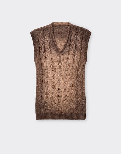 Ferrari 亚麻羊绒马甲 Marrone Scuro 51645f