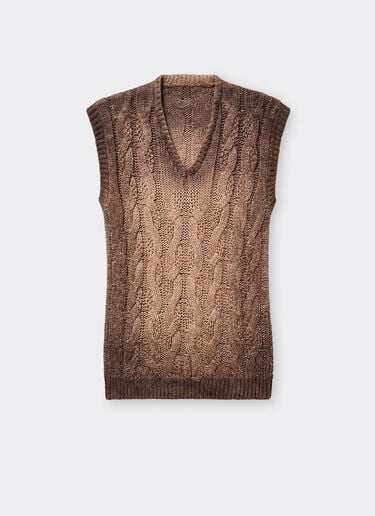 Ferrari 亚麻羊绒马甲 Marrone Scuro 51645f