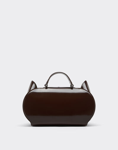 Ferrari Ferrari Dino bowling bag in shiny leather Espresso 49232f