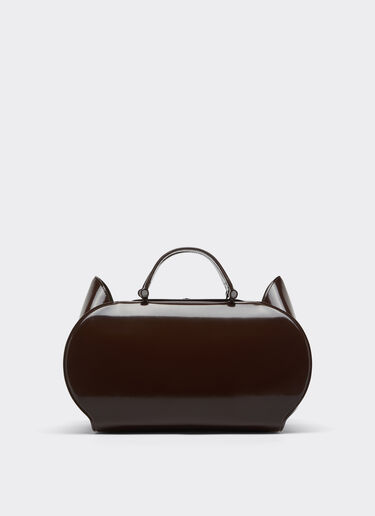 Ferrari Ferrari Dino bowling bag in shiny leather Espresso 49232f