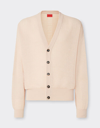 Ferrari 链饰图案棉麻混纺开衫 裸色 22666f