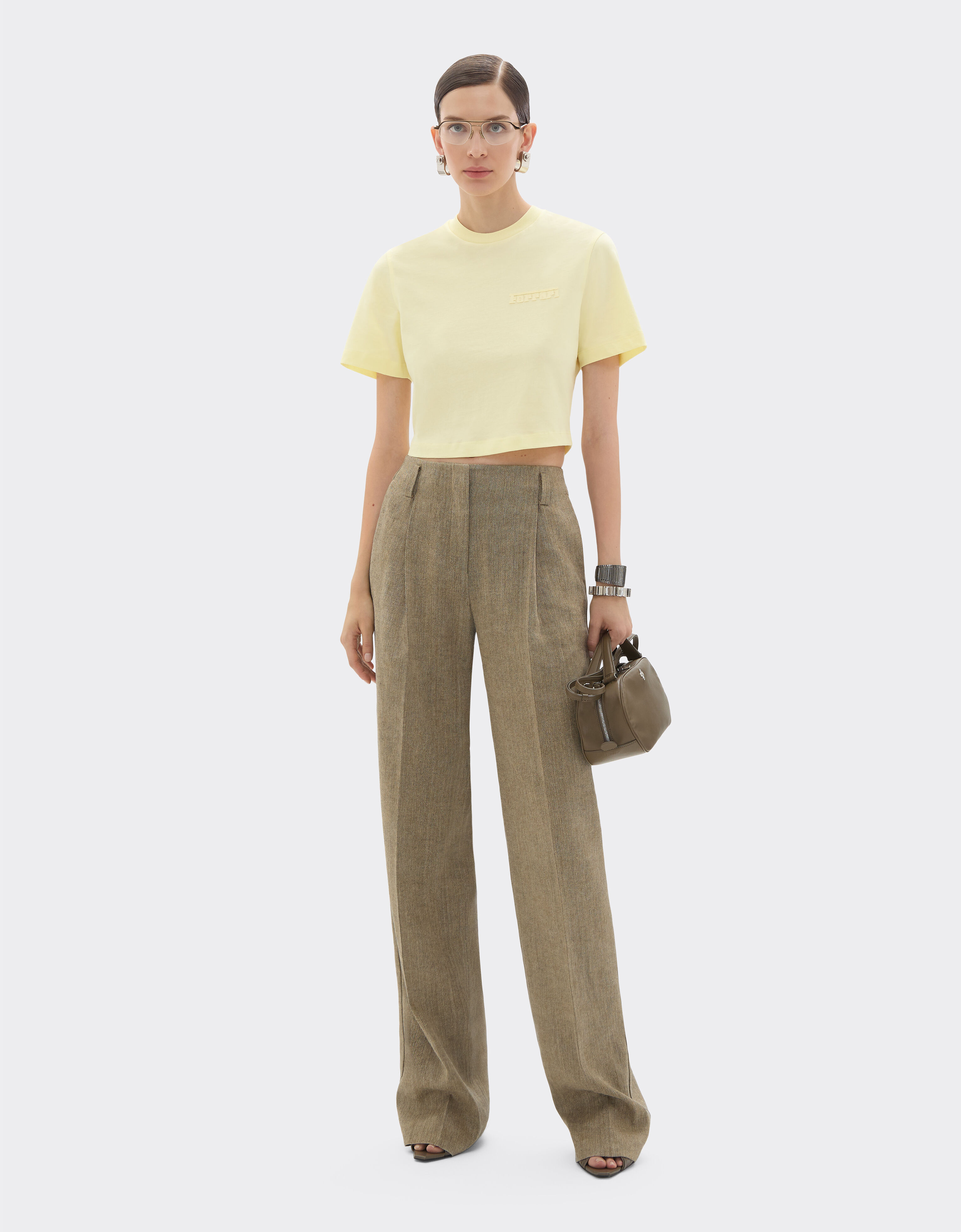 Ferrari Crop cotton T-shirt Giallo Iris 51094f